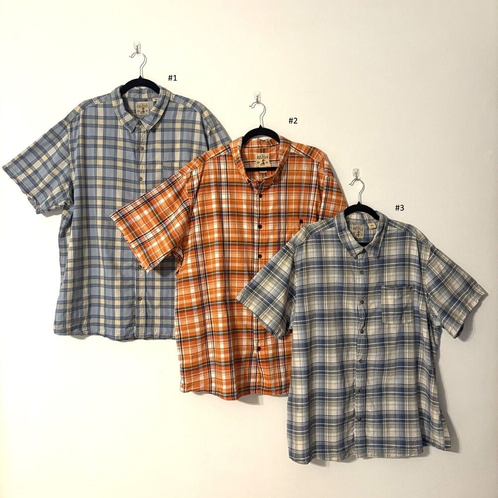 RedHead Brand Co Men’s 3XL Plaid Short Sleeve Button Up Shirts Lot of 3
